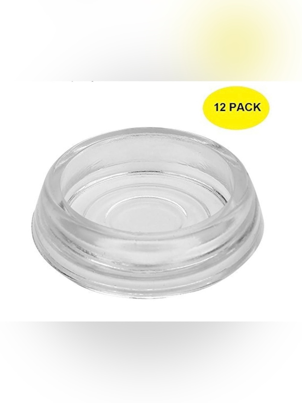 New MCM Style 12-PACK CLEAR GLASS FURNITURE COASTERS/CASTER CUPS BY A29
